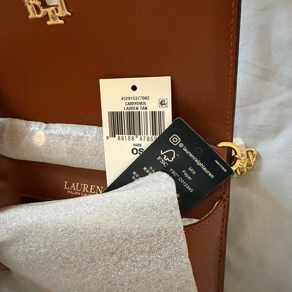 Lauren Ralph Lauren Tan Leather Crossbody Bag - Picture 4 of 5